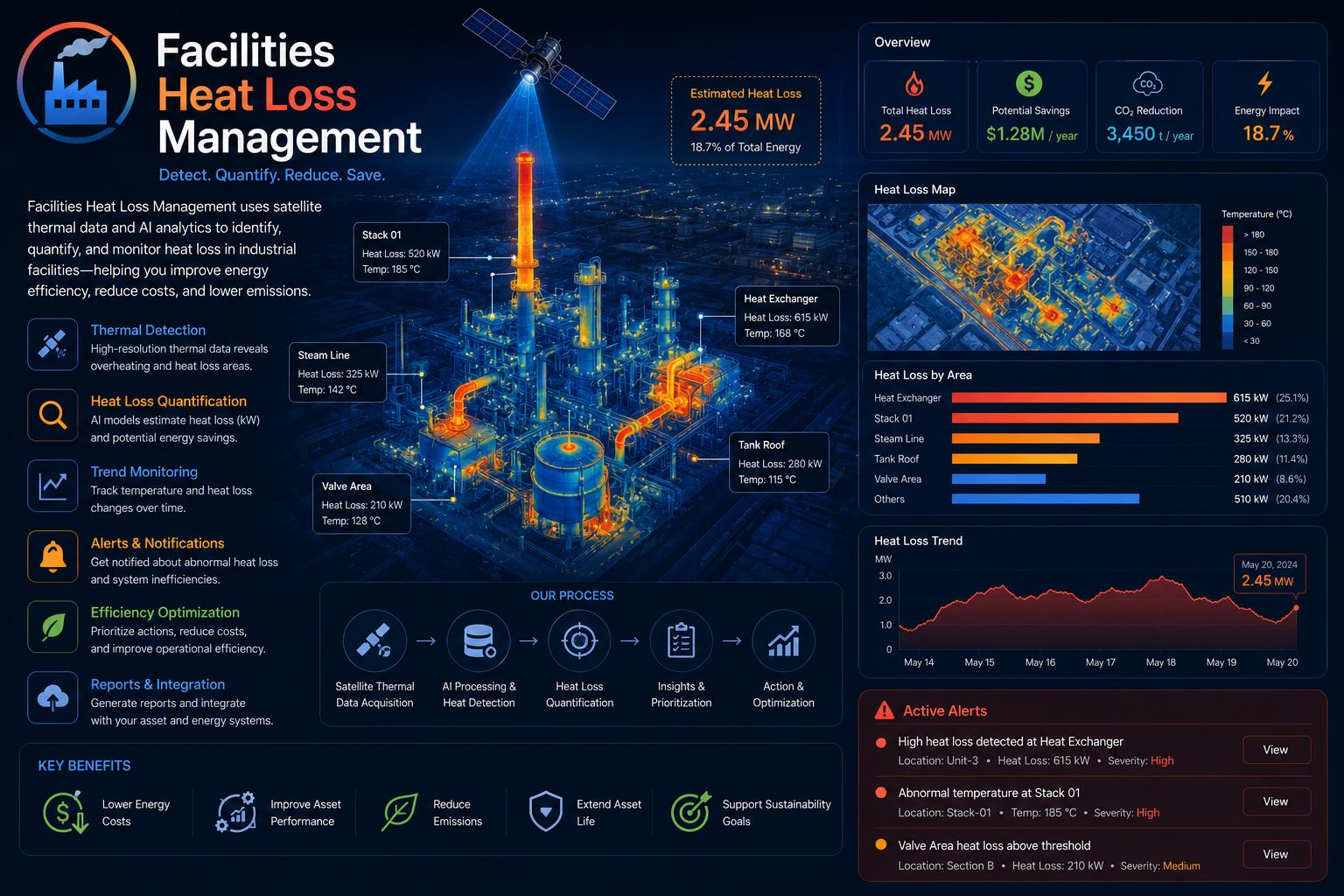 Facilities Heat Loss Management Earth observation service