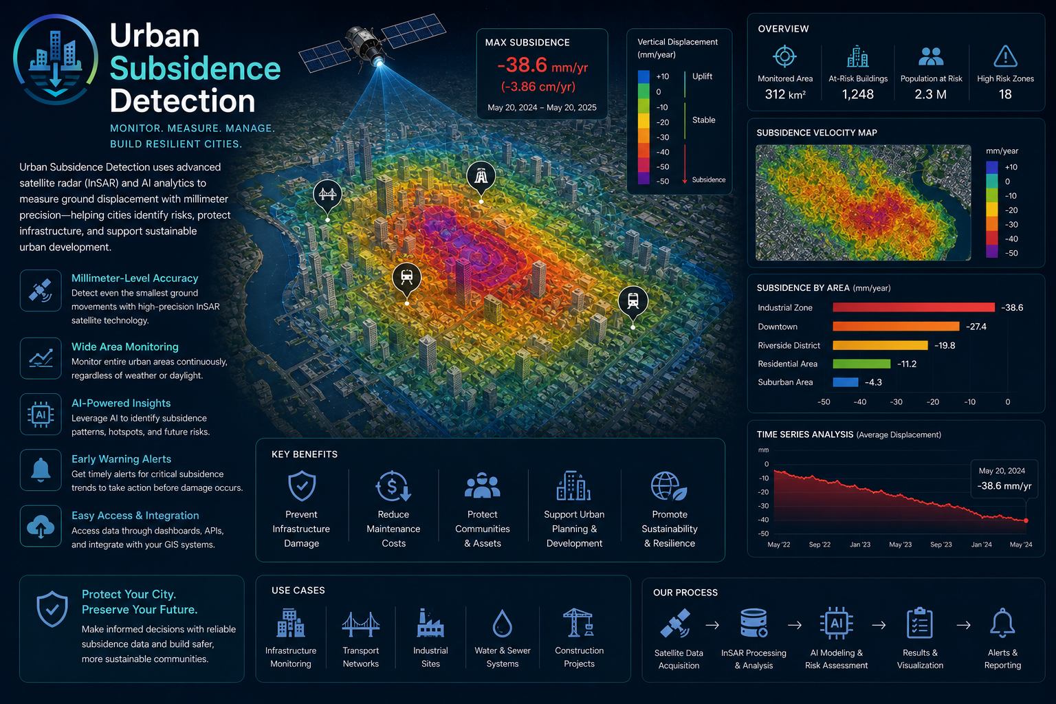 Urban Subsidence Detection Earth observation service