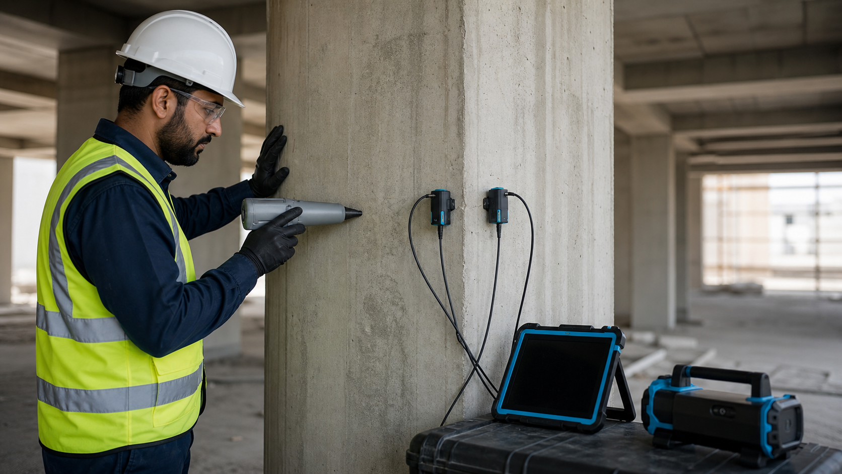 Engineering illustration for NDT Explained: How We Assess a Building Without Damaging It