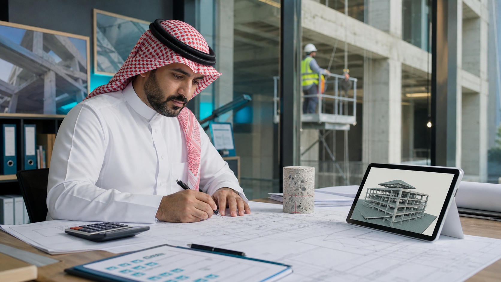 Engineering illustration for How Much Does a Structural Assessment Cost in Saudi Arabia?